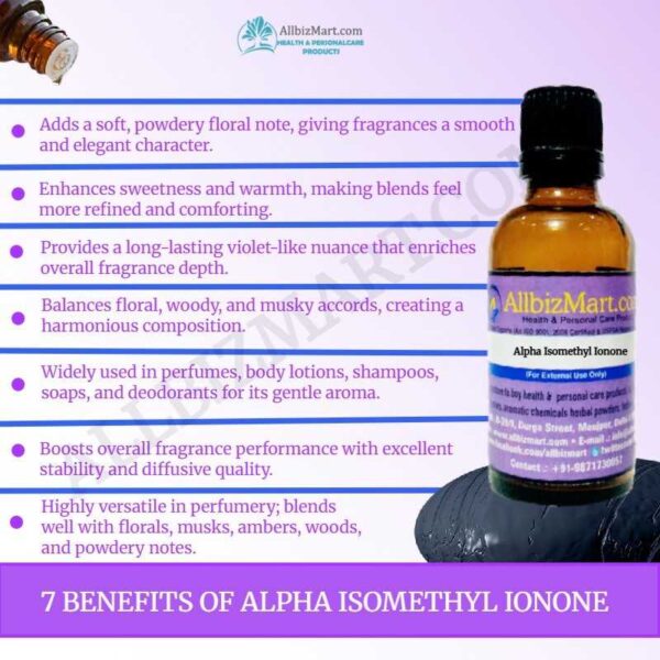 Uses benefits alpha isomethyl ionone