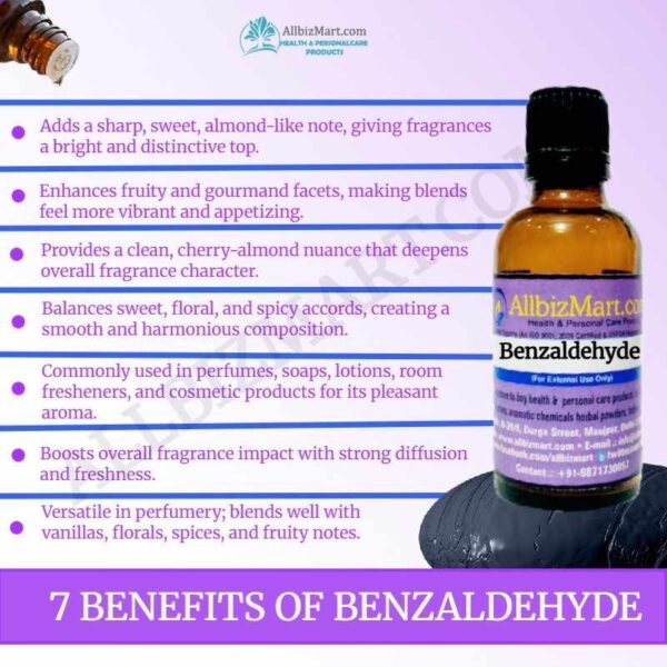 Uses benefits benzaldehyde