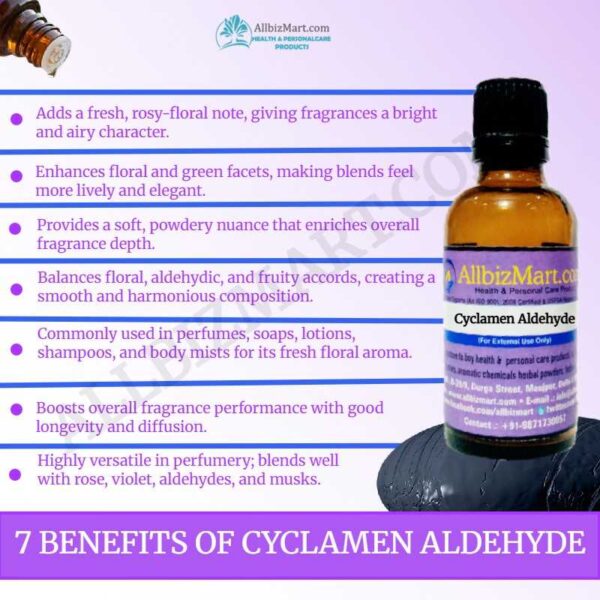 Uses benefits cyclamen aldehyde