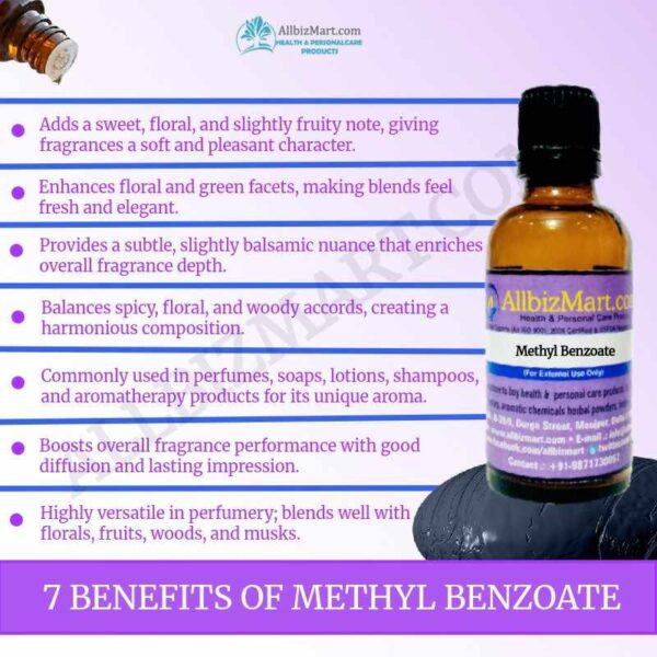 Uses benefits methyl benzoate