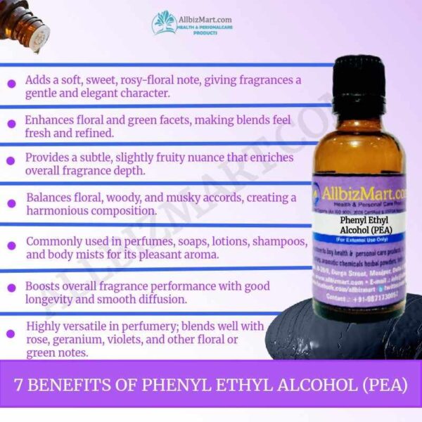 Uses benefits phenyl ethyl alcohol pea