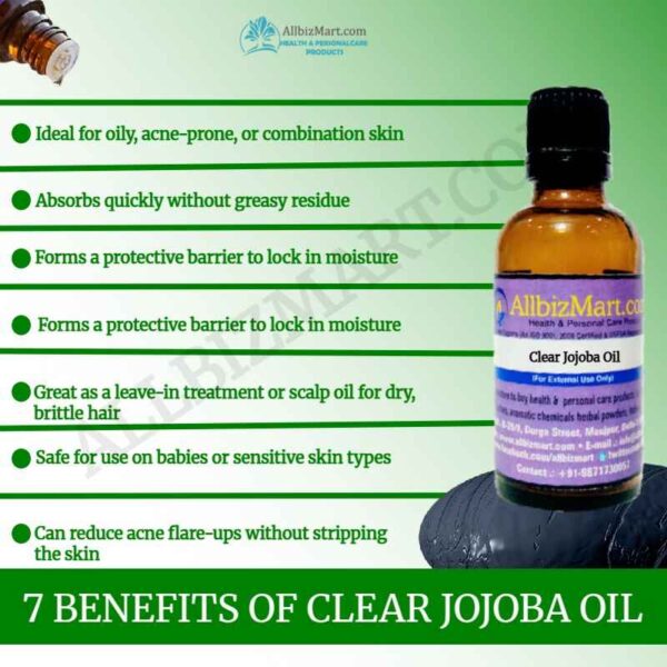 Uses benefits clear jojoba oil