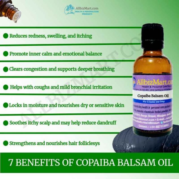Uses benefits copaiba balsam oil