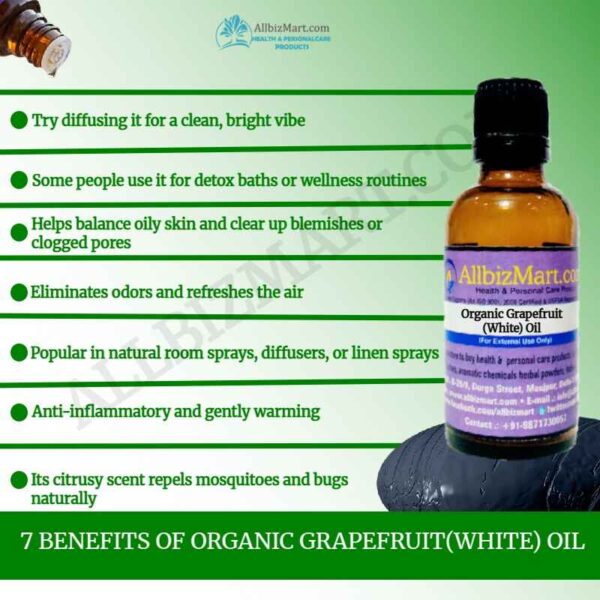 Uses benefits organic grapefruit white oil