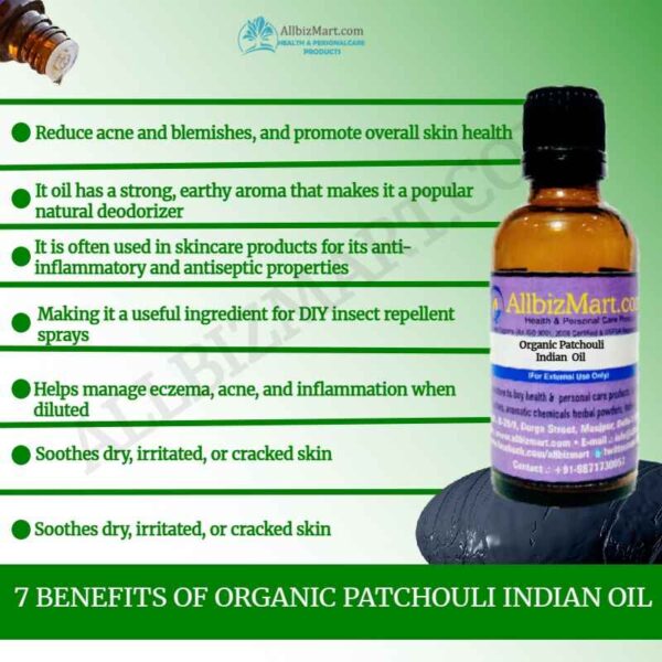 Uses benefits organic patchouli indian oil