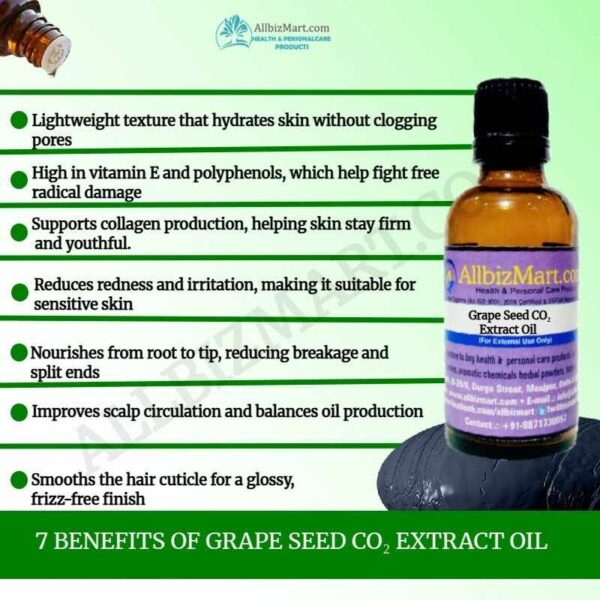 Uses benefits grape seed co2 extract oil