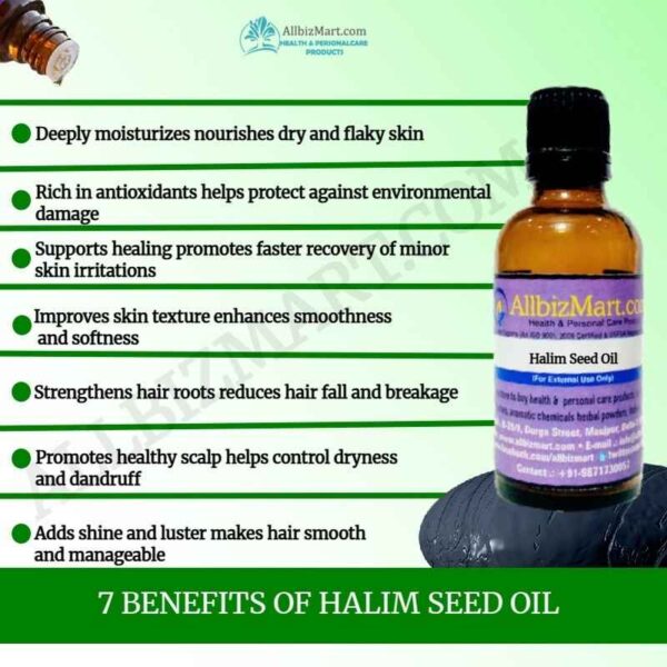 Uses benefits halim seed oil
